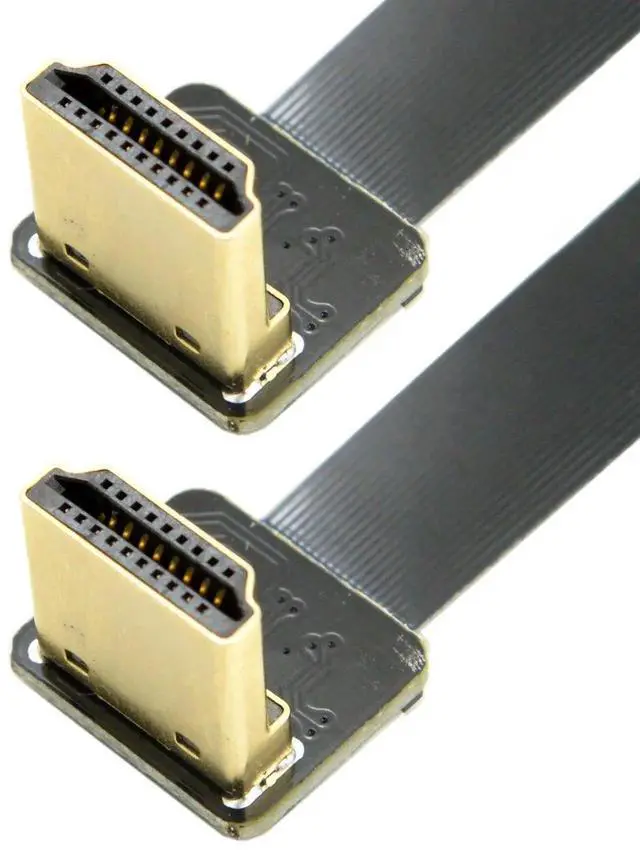 Alt view image 6 of 7 - AOMOPROING Dual 90 Degree Down Angled HDMI Type A Male to Male HDTV FPC Flat Cable 20cm for FPV HDTV Multicopter Aerial Photography