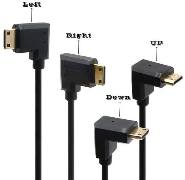 Alt view image 4 of 5 - AOMOPROING 3.9 Feet Mini HDMI to HDMI 4K@60Hz Coiled Cable, Upward Angle Mini HDMI 2.0 Male to HDMI 2.0 Male High Definition Adapter Converter Spiral Spring Cord, 18Gbps High Speed