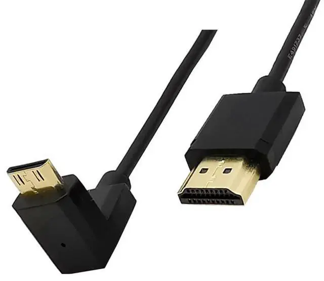 Alt view image 5 of 5 - AOMOPROING 3.9 Feet Mini HDMI to HDMI 4K@60Hz Coiled Cable, Upward Angle Mini HDMI 2.0 Male to HDMI 2.0 Male High Definition Adapter Converter Spiral Spring Cord, 18Gbps High Speed