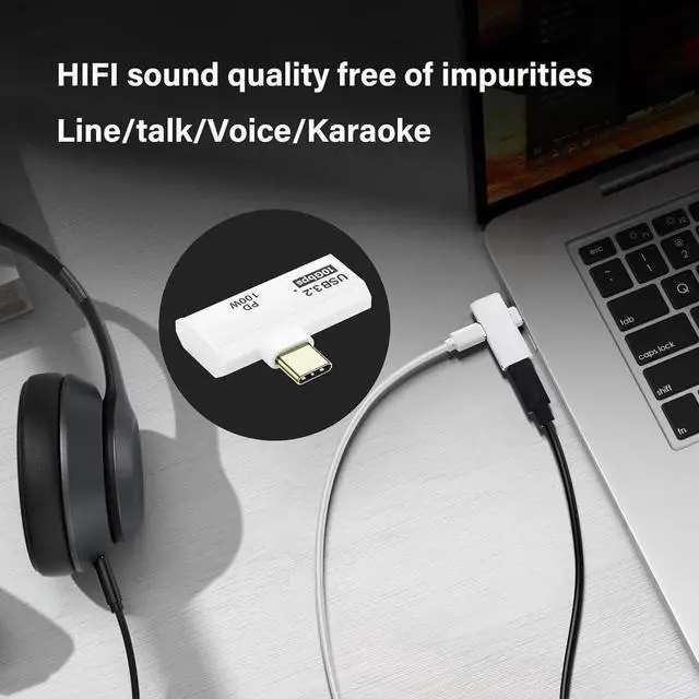 Alt view image 5 of 7 - Aomoproing USB C 3.2 Adapter 10Gbps USB C Male to Female with 100W PD Power Supply Adapter for Laptop Tablet Phone - White