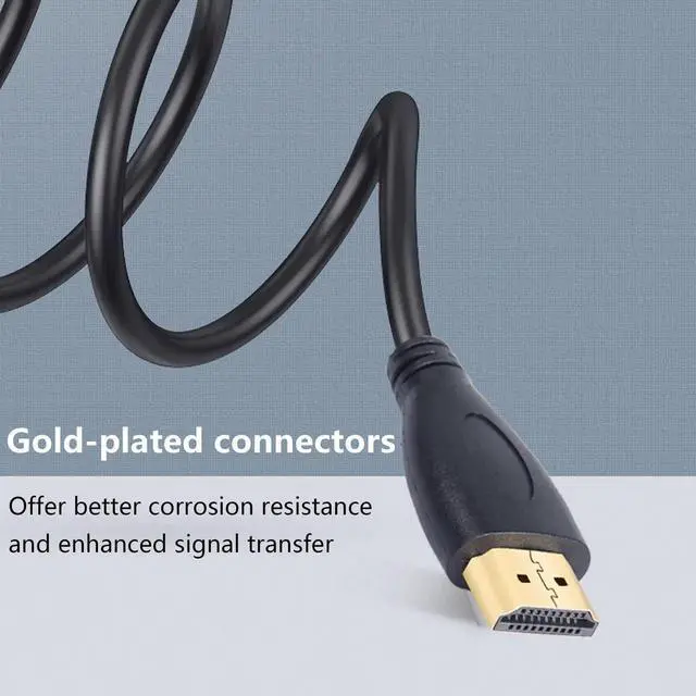 Alt view image 6 of 7 - AOMOPROING 4K HDMI Cable 1.4,90 Degrees Angle HDMI Male to Male Cable 4k@30Hz,Gold-Plated Connector,Support ARC, 3D, Ethernet,for HD TV, Lactop, PC,Projector-Black(1m/3.2Ft) (Black - Straight to Left)