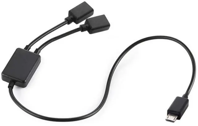 Alt view image 2 of 7 - Aomoproing Micro USB 2.0 OTG to Dual Ports Micro USB 2.0 5Pin Female Hub Cable Compatible for Laptop PC & Mouse & Flash Disk