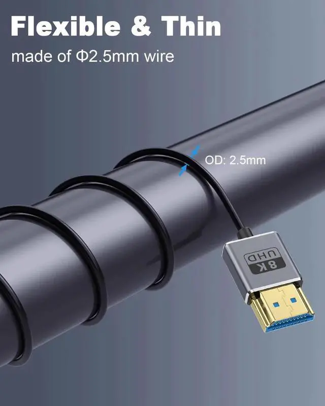 Alt view image 5 of 7 - AOMOPROING 8K Coaxial Coiled HDMI Extension Cable, HDMI Male to Female Coiled Cable 48Gbps,HDMI 2.1 Cable Adapter for Roku,TV Stick, PS5, PS4, Xbox, Laptop, Blu Ray 1FT-1.5FT
