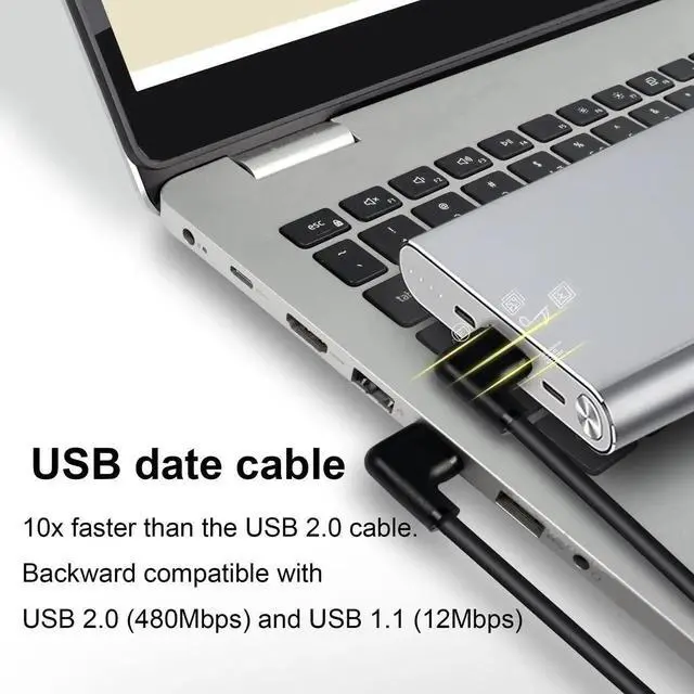 Alt view image 3 of 5 - Aomoproing USB to USB Cable,USB 3.0 A to A Male Cable Double End USB Cord Compatible with Hard Drive Enclosures, DVD Player, Laptop Cool-60CM (Black - Left Angle to Left Angle)