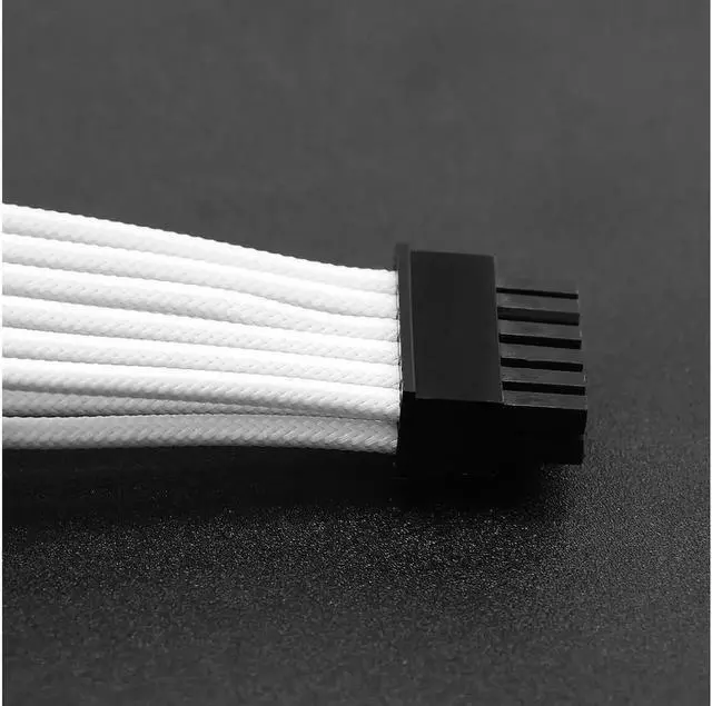 Alt view image 5 of 7 - Aomoproing   12PIN transfer 2×8PIN Extension Cable Power Supply Sleeved Synchronized PSU Extension Kit White