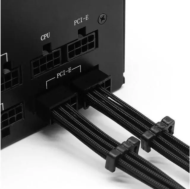 Alt view image 2 of 5 - Aomoproing 12PIN transfer 2×8PIN Extension Cable Power Supply Sleeved Synchronized PSU Extension Kit Black