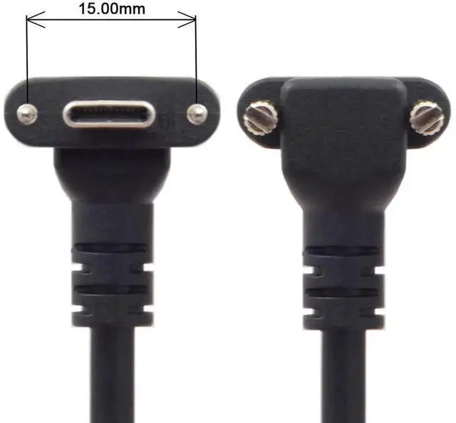 Alt view image 2 of 7 - Aomoproing Down Up Angled USB 3.1 Type-C Dual Screw Locking to Standard USB3.0 Data Cable 90 Degree Compatible for Camera 120cm