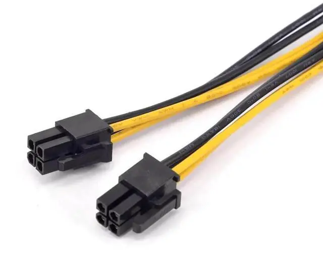 Alt view image 2 of 6 - Aomoproing 4Pin CPU Power supply Extension Cord Cable 18 AWG Y Splitter ATX 12V P4 Power Port Female 1 to 2 Female Connector Cable 20cm