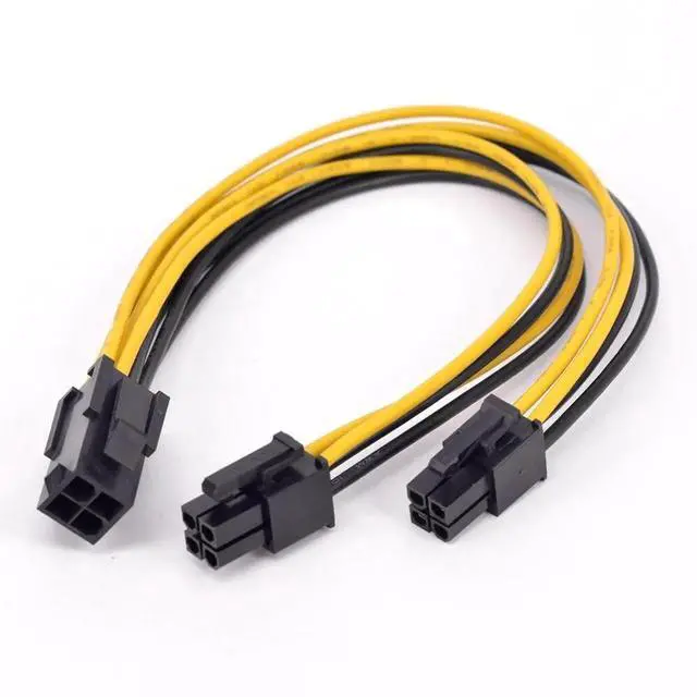 Alt view image 5 of 6 - Aomoproing 4Pin CPU Power supply Extension Cord Cable 18 AWG Y Splitter ATX 12V P4 Power Port Female 1 to 2 Female Connector Cable 20cm