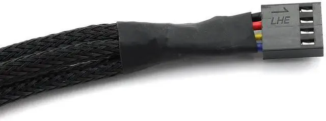 Alt view image 6 of 6 - Aomoproing 4Pin 1 to 3 Ways PWM Fan Splitter Cable Black Sleeved Fan Power Extension Cable 4Pin Female to 3X 4Pin Male 27cm/10.5 inches