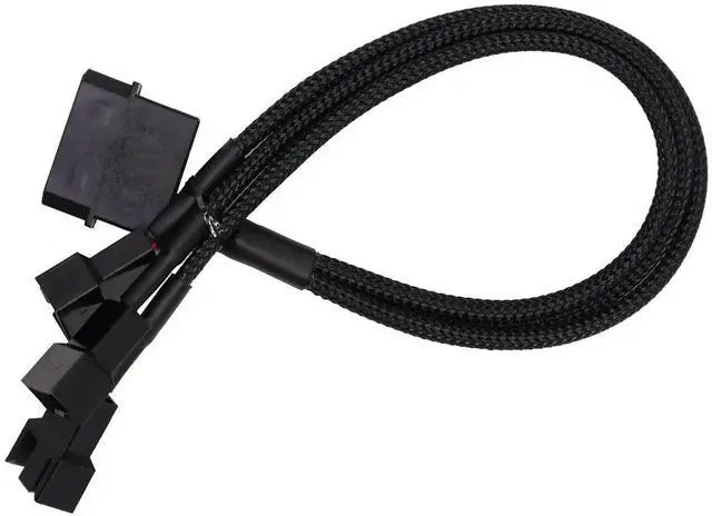 Main image of PMW Fan Splitter Cable 4Pin to 3Pin/4Pin PC Case Fan D Type Sleeved Adapter Cable 1 to 3 PMW Fan Splitter Extension Power Cable Power Adapter Cable PC Computer Cooling Fan Wire