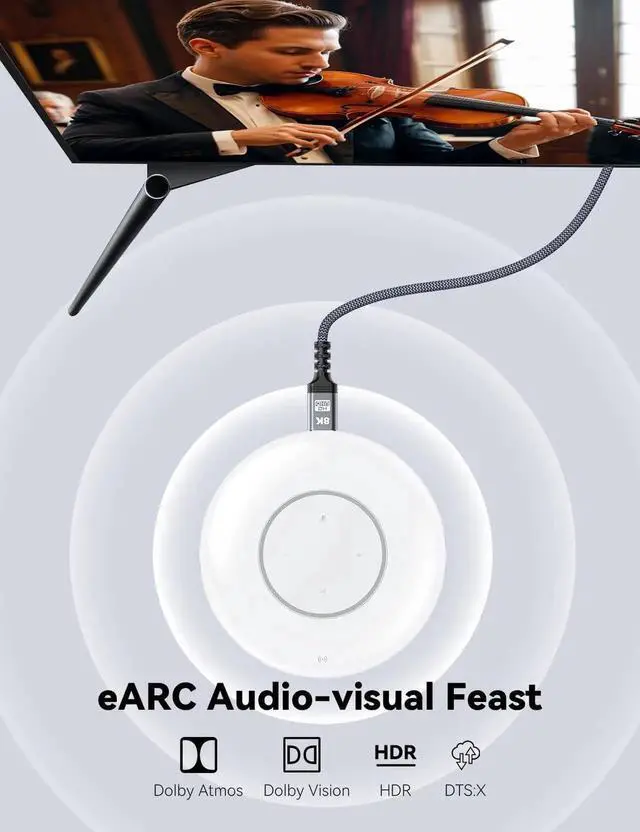 Alt view image 6 of 7 - AOMOPROING 8K 10K 4K HDMI Cable 48Gbps 6.6FT/2M, Certified Ultra High Speed HDMI Cable Braided Cord-4K@120Hz 8K@60Hz, DTS:X, HDCP 2.2 & 2.3, HDR 10 Compatible with Roku TV/PS5/HDTV/Blu-ray