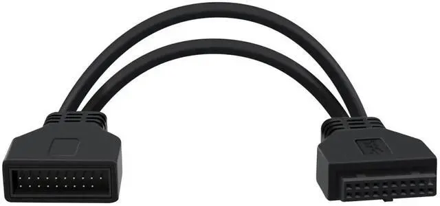 Main image of Aomoproing USB 3.0 Motherboard Extension Cable 19/20 Pin Male to Female Internal Extension Adapter (Black, 0.8FT)