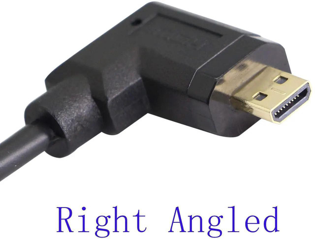 GINTOOYUN 90 Degree Micro HDMI Male To HDMI Male Cable Adapter Connector 4k 60hz Ethernet Hdmi Type D To Type A 3d Audio Return For Cameras15cm Angle Right