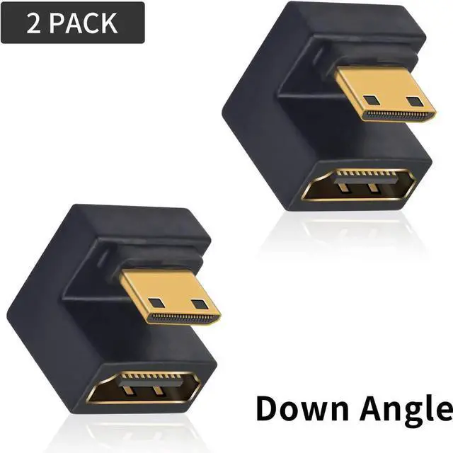 Alt view image 4 of 7 - AOMOPROING 180 Degree Mini HDMI to HDMI Adapter (Down Angle) 8K@60Hz, 4K @60Hz, 48Gbps, U-Shaped Extension Adapter Converter for Portable Display Monitor Accessories 2 Pack