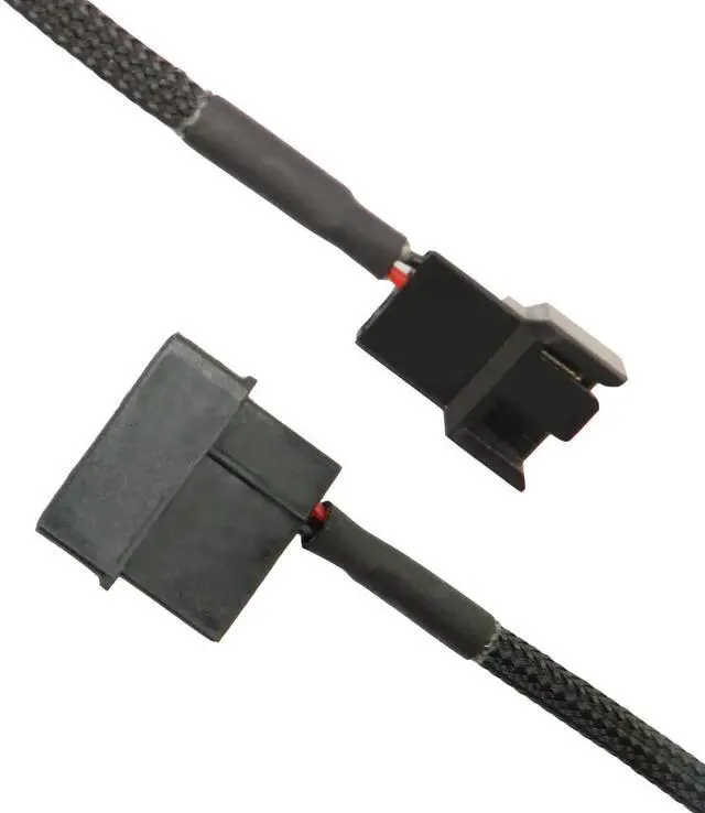 Alt view image 2 of 4 - Aomoproing  4Pcs 4 Pin PWM Fan Splitter Adapter Cable, 4pin MOL-ex Fan Splitter Cable Extension Power Cable 1 to 1 12v Black Sleeved Braided Computer PC Case Cooler Fan Power Splitter Adapter Cable