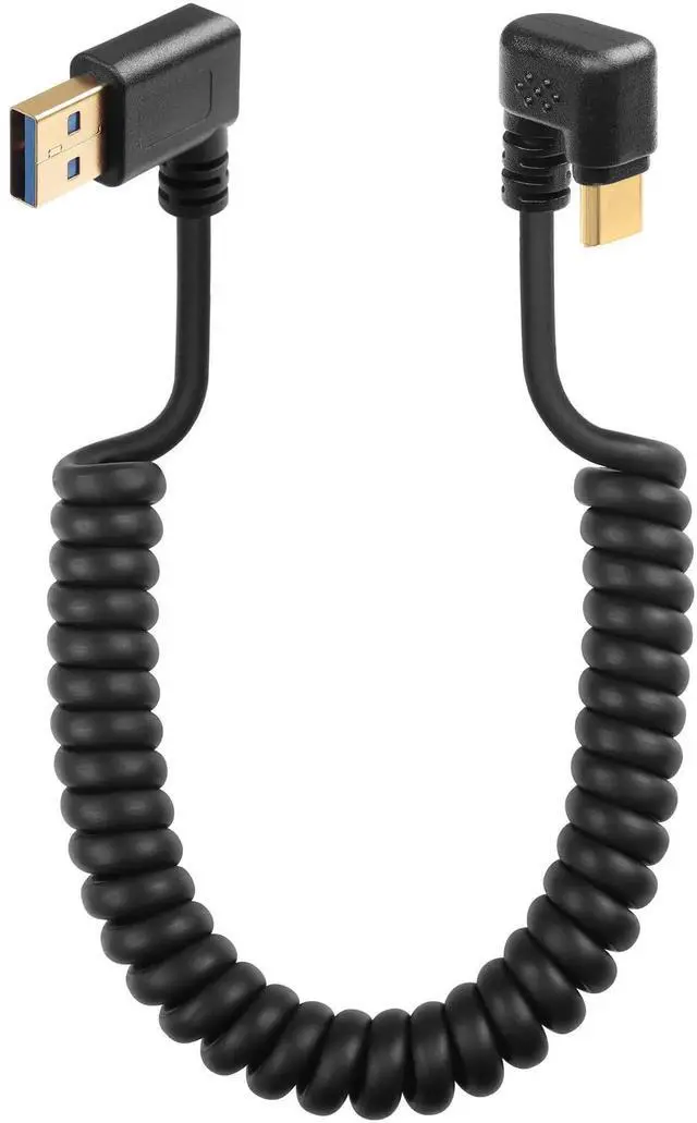 Main image of Aomoproing U Shape USB Type C Spring Cable 5Gbps Retractable 90 Degree USB3.0 to USB C Charging Cable and Data Transfer for Phone, Tablet, Other USB C Devices (Right)