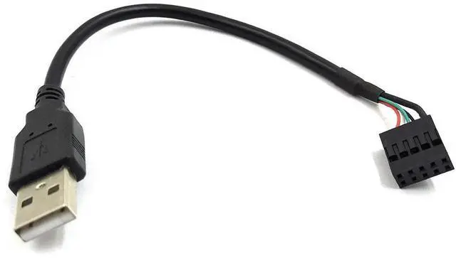 Alt view image 2 of 6 - Aomoproing 9 pin USB Header to USB Cable, USB 2.0 Type A Male to Dupont 9 Pin Female Header Motherboard Cable Cord (AM to 9Pin 0.2M)(2 Pack)