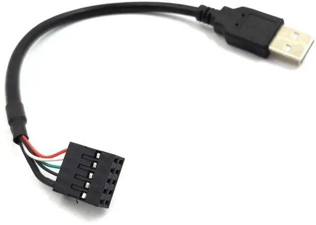 Alt view image 3 of 6 - Aomoproing 9 pin USB Header to USB Cable, USB 2.0 Type A Male to Dupont 9 Pin Female Header Motherboard Cable Cord (AM to 9Pin 0.2M)(2 Pack)