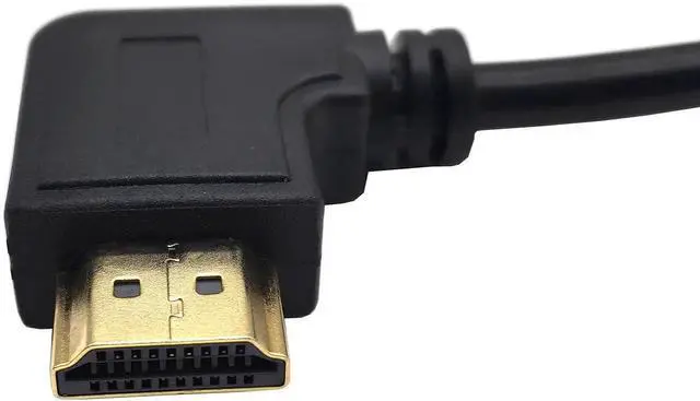 Alt view image 5 of 7 - AOMOPROING Panel Mount HDMI Extension Cable, 1.6Ft/50cm High Speed HDMI Female to Male Cable with Screw Nut Support 4K Resolution for Blu Ray Player, 3D TV, Roku, Xbox360(Black) (Right-Angled)