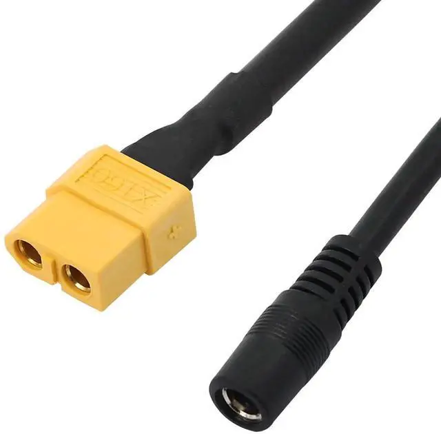 Alt view image 3 of 7 - Aomoproing  XT60 Charging Cable XT-60 Female Bullet Connector to Female DC 5.5mm X 2.5mm Power Cable for FPV Monitor Power (F/F DC5525) 2pcs