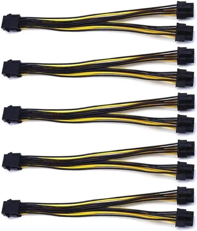 Main image of Aomoproing   5-Pack PCI-E 8Pin to 2X 8 Pin (6+2) Power Splitter Cable for PCIE PCI Express Image Card Y - Splitter Extension Cable
