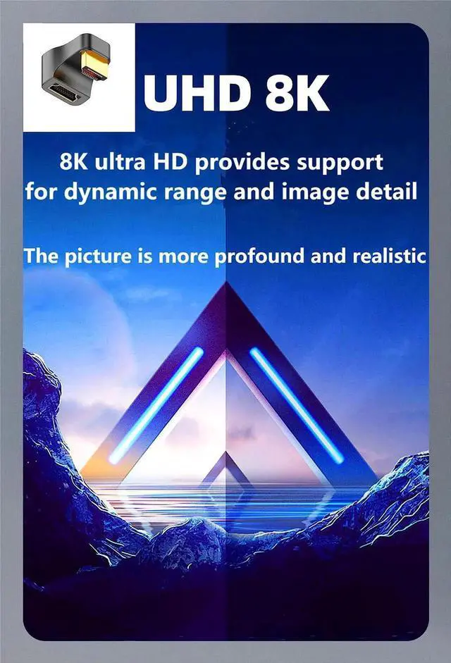 Alt view image 4 of 7 - AOMOPROING U Shape HDMI 2.1 Adapter Male to Female Standard HDMI Type A Adapter UHD 3D 8K@60Hz 180 Degree Down Angle for Laptop Projector TV PC