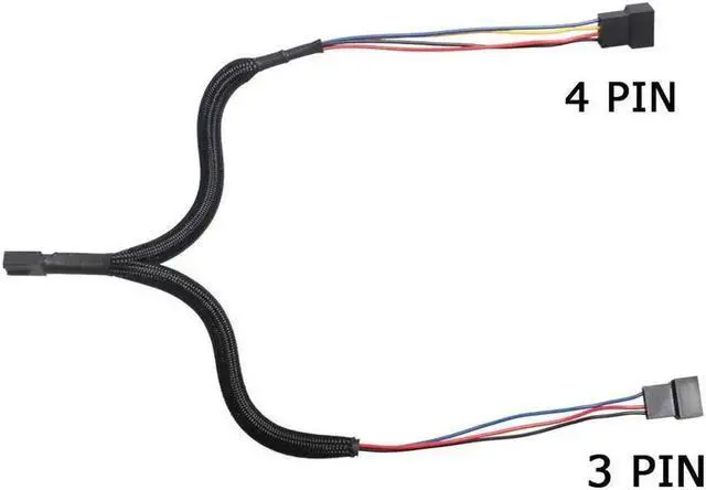 Alt view image 5 of 7 - Aomoproing PWM Fan Splitter Cable 1 to 2 Converter, All Black Sleeved Case Fan Splitter Cable, Case Fan Power Duplicator Converter, Dual Case Fan Power Adapter, Case Fan Y Cable, 10.6 inch