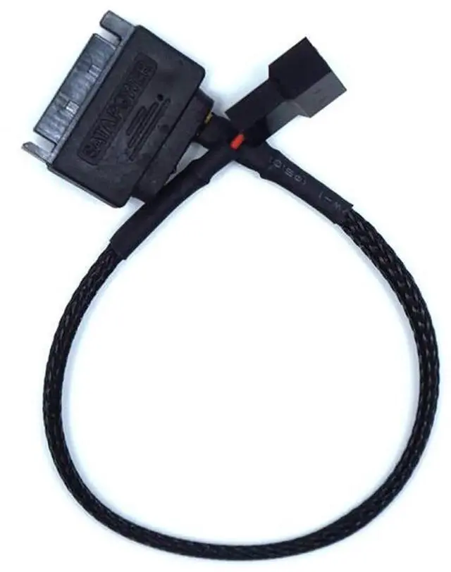 Alt view image 2 of 7 - 2 Pack SATA to 3 Pin / 4 Pin PMW 12V PC Case Fan Power Adapter Cable, 3-Pin or 4-Pin (PWM Connector) to 15 Pin SATA Computer Cooler Cooling Fan Power Cable