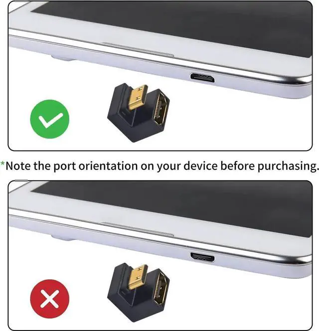Alt view image 3 of 7 - AOMOPROING 180 Degree Mini HDMI to HDMI Adapter (Up Angle) 8K@60Hz, 4K @60Hz, 48Gbps, U-Shaped Extension Adapter Converter for Portable Display Monitor Accessories 2 Pack