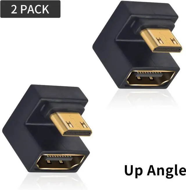 Alt view image 6 of 7 - AOMOPROING 180 Degree Mini HDMI to HDMI Adapter (Up Angle) 8K@60Hz, 4K @60Hz, 48Gbps, U-Shaped Extension Adapter Converter for Portable Display Monitor Accessories 2 Pack