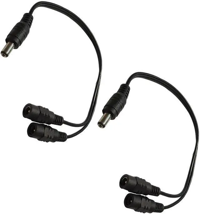 Main image of Aomoproing  DC Y Splitter Cable 1 Male to 2 Female 5.5mm x 2.1mm DC Power Extension Adapter Cable for Surveillance,Camera,Router 30cm/11.81inch 2pcs