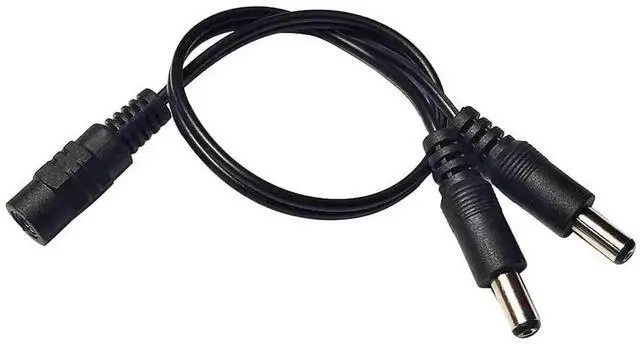 Alt view image 2 of 6 - Aomoproing DC Y Splitter Cable 1 Female to 2 Male 5.5mm x 2.1mm DC Power Extension Adapter Cable for Surveillance,Camera,Router 30cm/11.81inch 2pcs