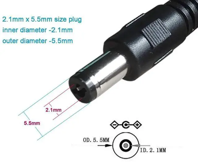 Alt view image 5 of 6 - Aomoproing DC Y Splitter Cable 1 Female to 2 Male 5.5mm x 2.1mm DC Power Extension Adapter Cable for Surveillance,Camera,Router 30cm/11.81inch 2pcs