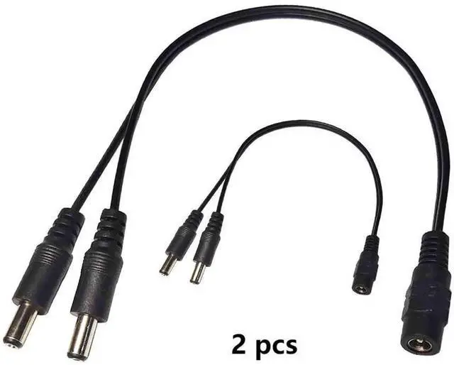 Alt view image 4 of 6 - Aomoproing DC Y Splitter Cable 1 Female to 2 Male 5.5mm x 2.1mm DC Power Extension Adapter Cable for Surveillance,Camera,Router 30cm/11.81inch 2pcs