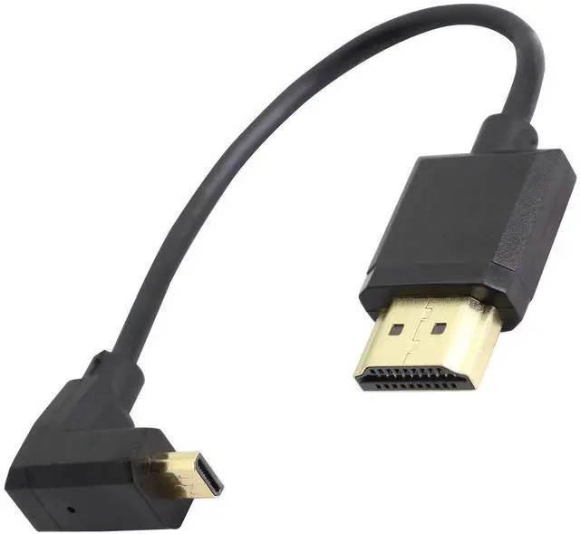 Alt view image 5 of 7 - AOMOPROING 90 Degree Micro HDMI Male to HDMI Male Cable Adapter Connector 4K 60Hz Ethernet HDMI Type D to Type A 3D Audio Return for Cameras-15CM (Angle UP)