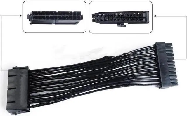 Alt view image 2 of 3 - Aomoproing ATX PSU Power Supply Extension Cable 18AWG For HP Z400 24-Pin Non-Standard Wiring Motherboard Adapter Cable 20cm