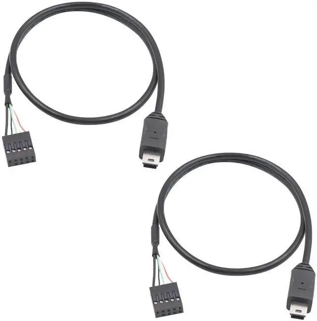 Main image of Aomoproing Mini USB to Motherboard Cable 1.65FT/50CM, Mini USB Male to 9pin Female Cable forcomputer motherboards 2pack