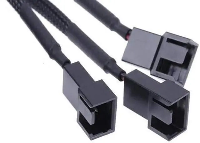 Alt view image 4 of 5 - Aomoproing SATA to 3 x 3 Pin / 4 Pin PMW 12V PC Case Fan Power Adapter Cable, 3-Pin or 4-Pin (PWM Connector) to 15 Pin SATA Computer Cooler Cooling Fan Splitter Y Power Cable 2-Pack