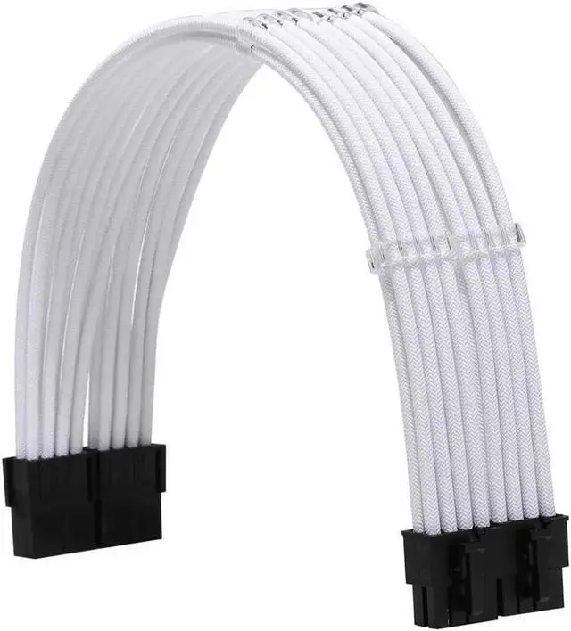 Alt view image 4 of 6 - AOMOPROING Sleeve Extension Power Supply Cable Kit 18AWG ATX 24P+ EPS 8-P+PCI-E8-P with Combs for PSU to Motherboard/GPU (White)