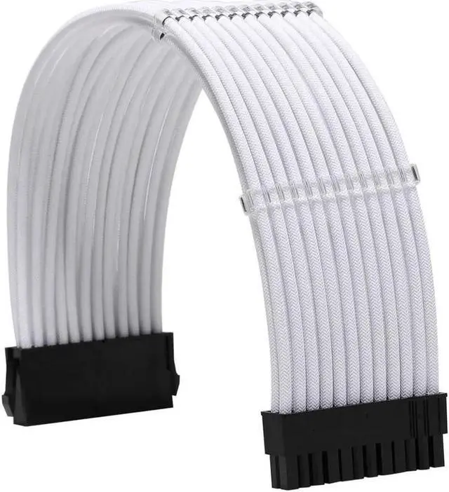Alt view image 6 of 6 - AOMOPROING Sleeve Extension Power Supply Cable Kit 18AWG ATX 24P+ EPS 8-P+PCI-E8-P with Combs for PSU to Motherboard/GPU (White)