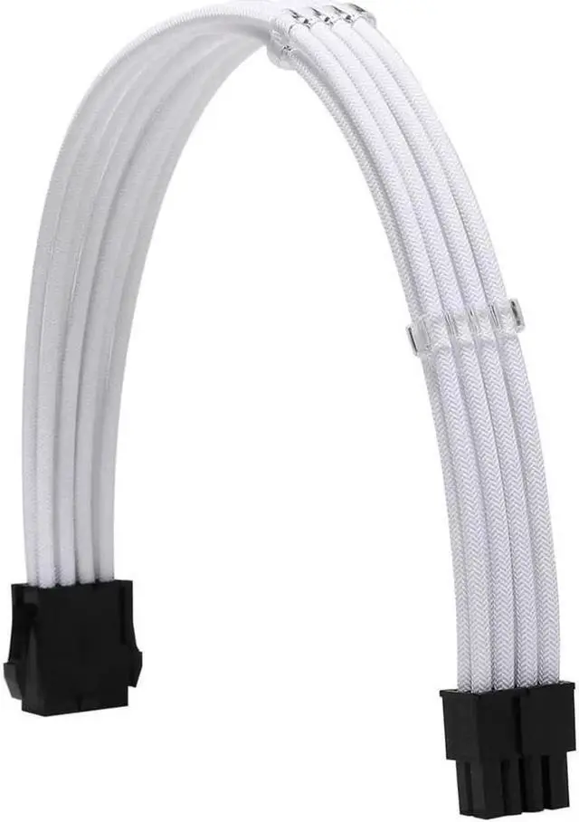Alt view image 5 of 6 - AOMOPROING Sleeve Extension Power Supply Cable Kit 18AWG ATX 24P+ EPS 8-P+PCI-E8-P with Combs for PSU to Motherboard/GPU (White)