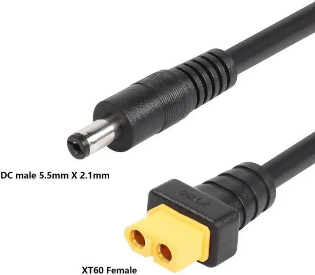 Alt view image 3 of 6 - Aomoproing   XT60 Adapter Cable - XT60 Female to Male DC 5.5mm X 2.1mm Power Cable for Fatshark & Skyzone FPV Monitors(M/FDC5521) 2pcs