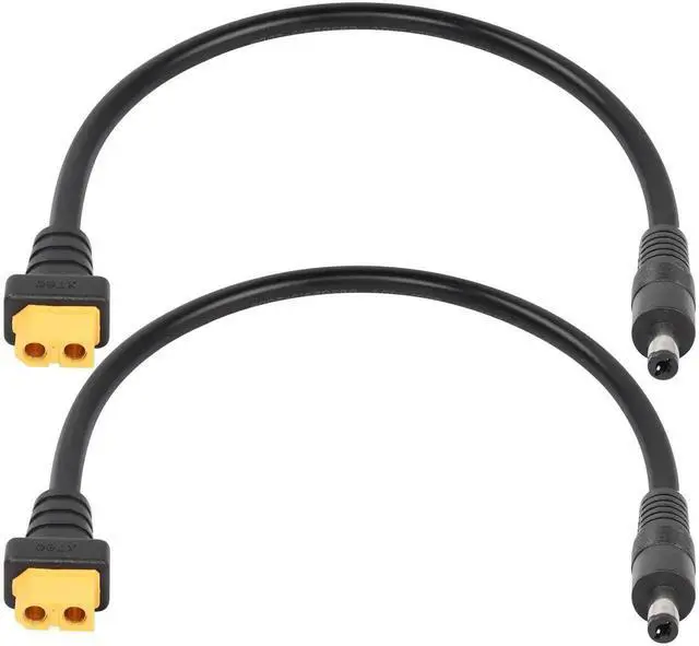 Main image of Aomoproing   XT60 Adapter Cable - XT60 Female to Male DC 5.5mm X 2.1mm Power Cable for Fatshark & Skyzone FPV Monitors(M/FDC5521) 2pcs