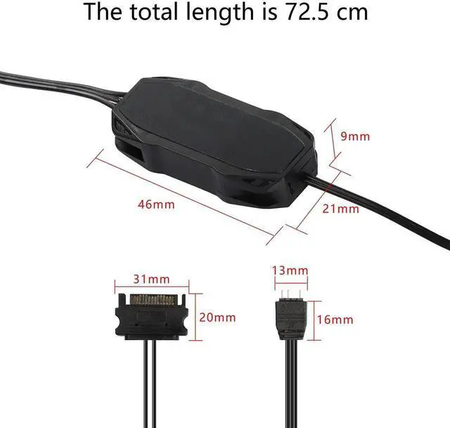 Alt view image 5 of 7 - Aomoproing  ARGB Controller 5V 3 Pin RGB Controller Cable,SATA Power Supply Light Stripe Controller-1 pcs