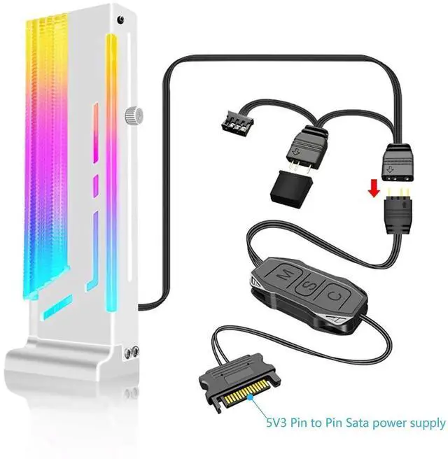 Alt view image 2 of 7 - Aomoproing  ARGB Controller 5V 3 Pin RGB Controller Cable,SATA Power Supply Light Stripe Controller-1 pcs