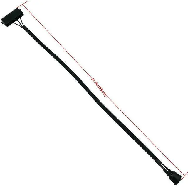 Alt view image 4 of 4 - ATX Power Jumper Cable, 24 Pin ATX Red LED Power On/Off Switch Bridge Adapter Braided 21.5-inch(55cm)