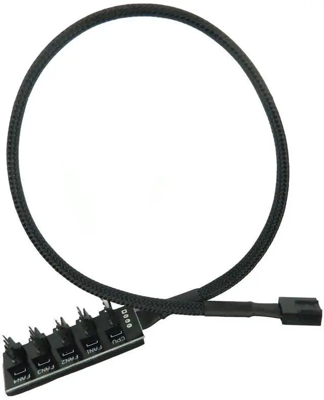 Alt view image 4 of 5 - Aomoproing   PWM Fan Hub Splitter 4-Pin/3-Pin pc 5 Way Splitter, Cooling Fans Power Cable 1 to 5 Way PC Case Internal Motherboard Extension Cable Cord Wire for 12V ATX Computer Case CPU Cooling Fans