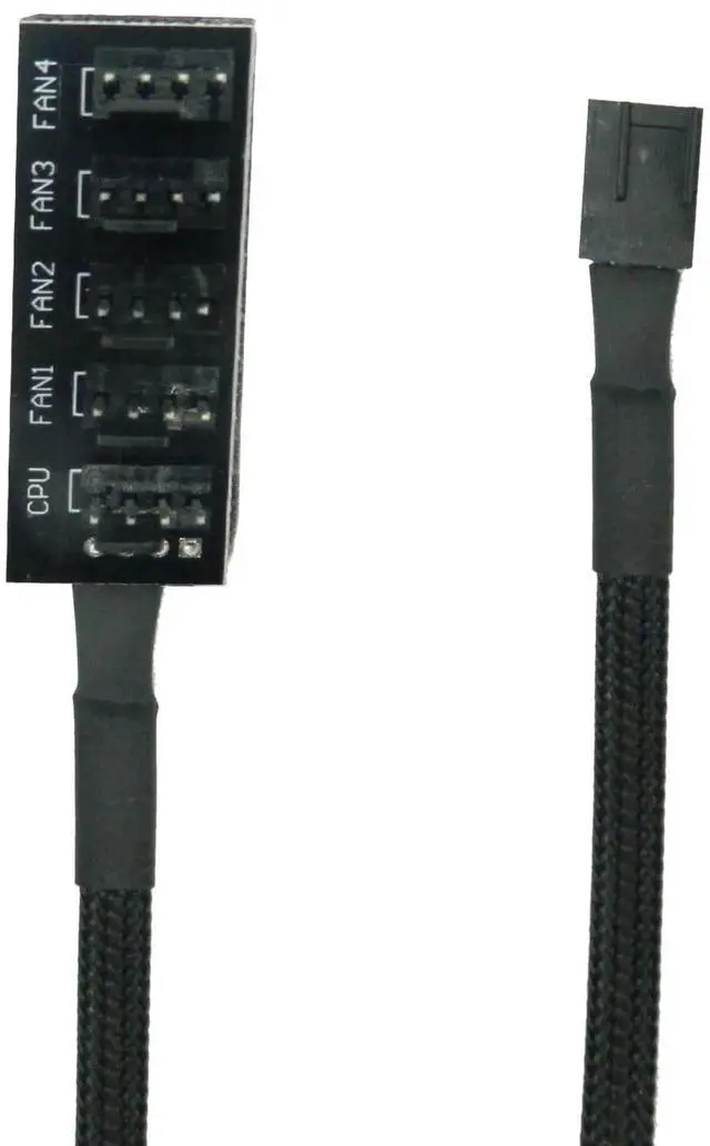 Alt view image 5 of 5 - Aomoproing   PWM Fan Hub Splitter 4-Pin/3-Pin pc 5 Way Splitter, Cooling Fans Power Cable 1 to 5 Way PC Case Internal Motherboard Extension Cable Cord Wire for 12V ATX Computer Case CPU Cooling Fans