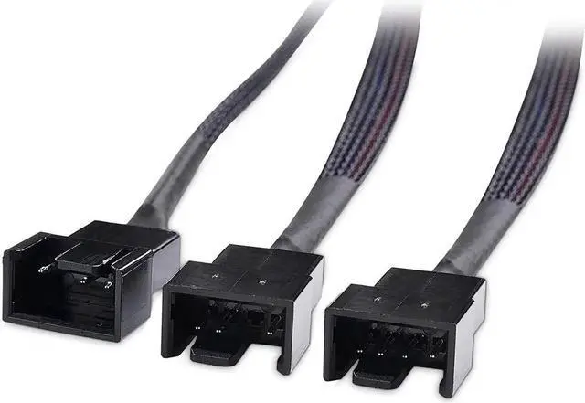 Alt view image 7 of 7 - Aomoproing 2-Pack 3 Way 4 Pin PWM Fan Splitter Cable - 12 Inches & PWM 4 Pin Fan Extension Cable